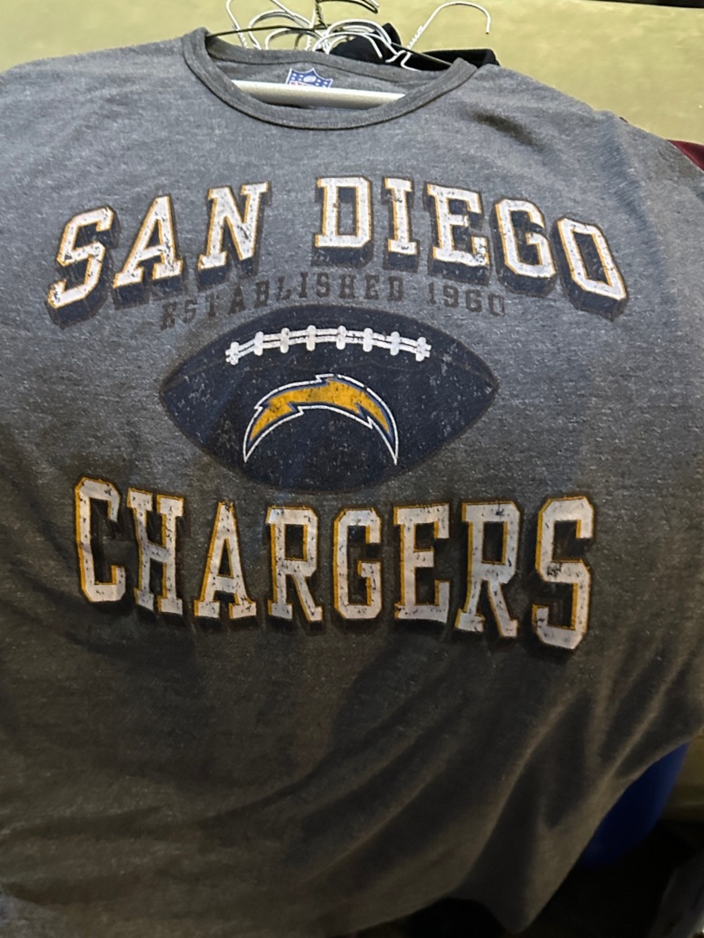 NFL San Diego Chargers Tee in Gray and Gold